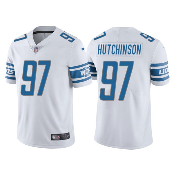 Men's Detroit Lions #97 Aidan Hutchinson White NFL Draft Vapor Untouchable Limited Stitched Jersey